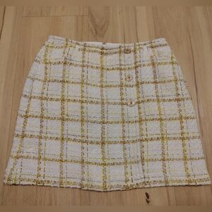 Cabi Coco Plaid Tweed Mini Skirt